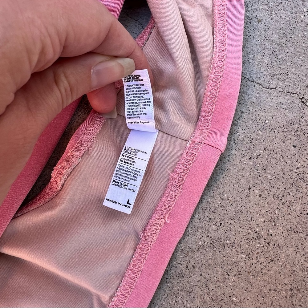 💕 Los Angeles Apparel Pink Bikini Set - Size Large - Picture 5 of 8